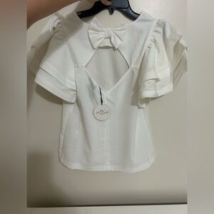 Chic White Bow Blouse